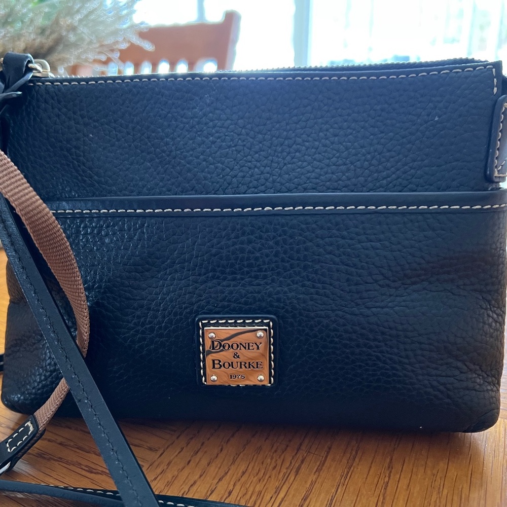 Dooney & Bourke Ginger Black Pebble Grain Leather Crossbody